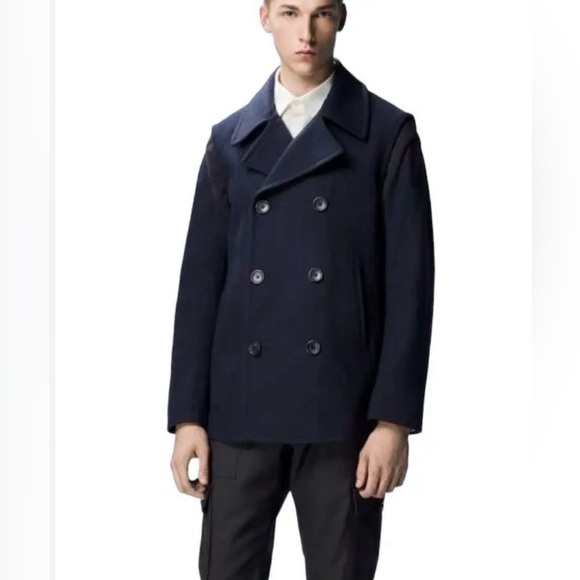 Jun Takahashi X Uniqlo Undercover Other - Jun Takahashi X Uniqlo Undercover Double Breasted Coat Blue Wool Blend XS